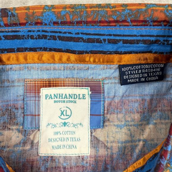 Panhandle Rough Stock Button Snap Shirt Women's XL Western Pearl Snap Rodeo‎ - Picture 4 of 6